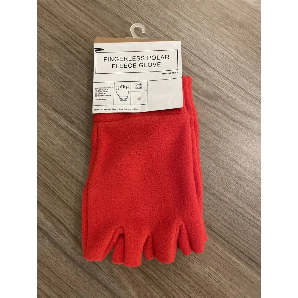 Urban‎ Outfitters Fingerless Polar Glove Red One Size
